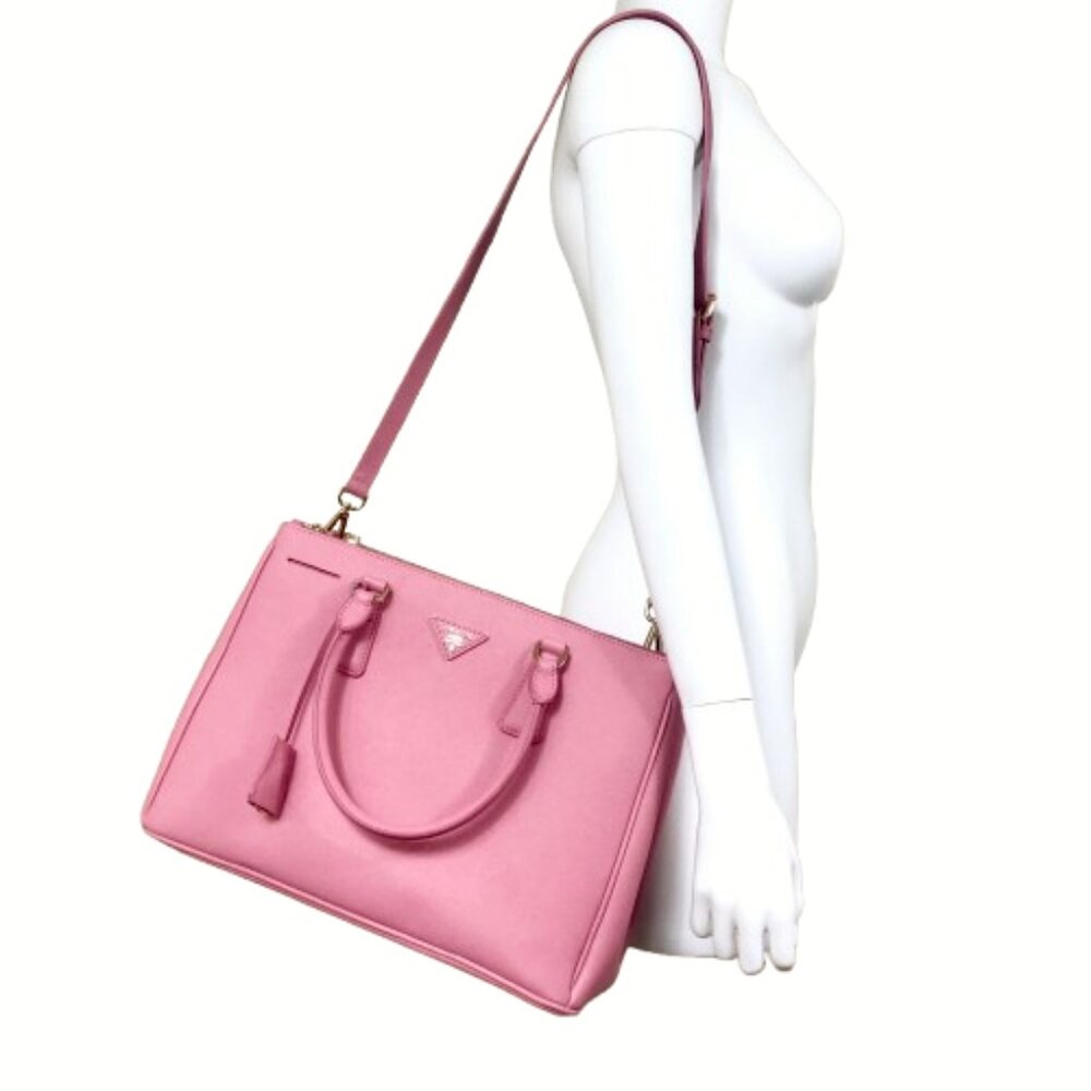 Beautiful 2Way Saffiano Leather Shoulder Hand bag Pink - Picture 2 of 13